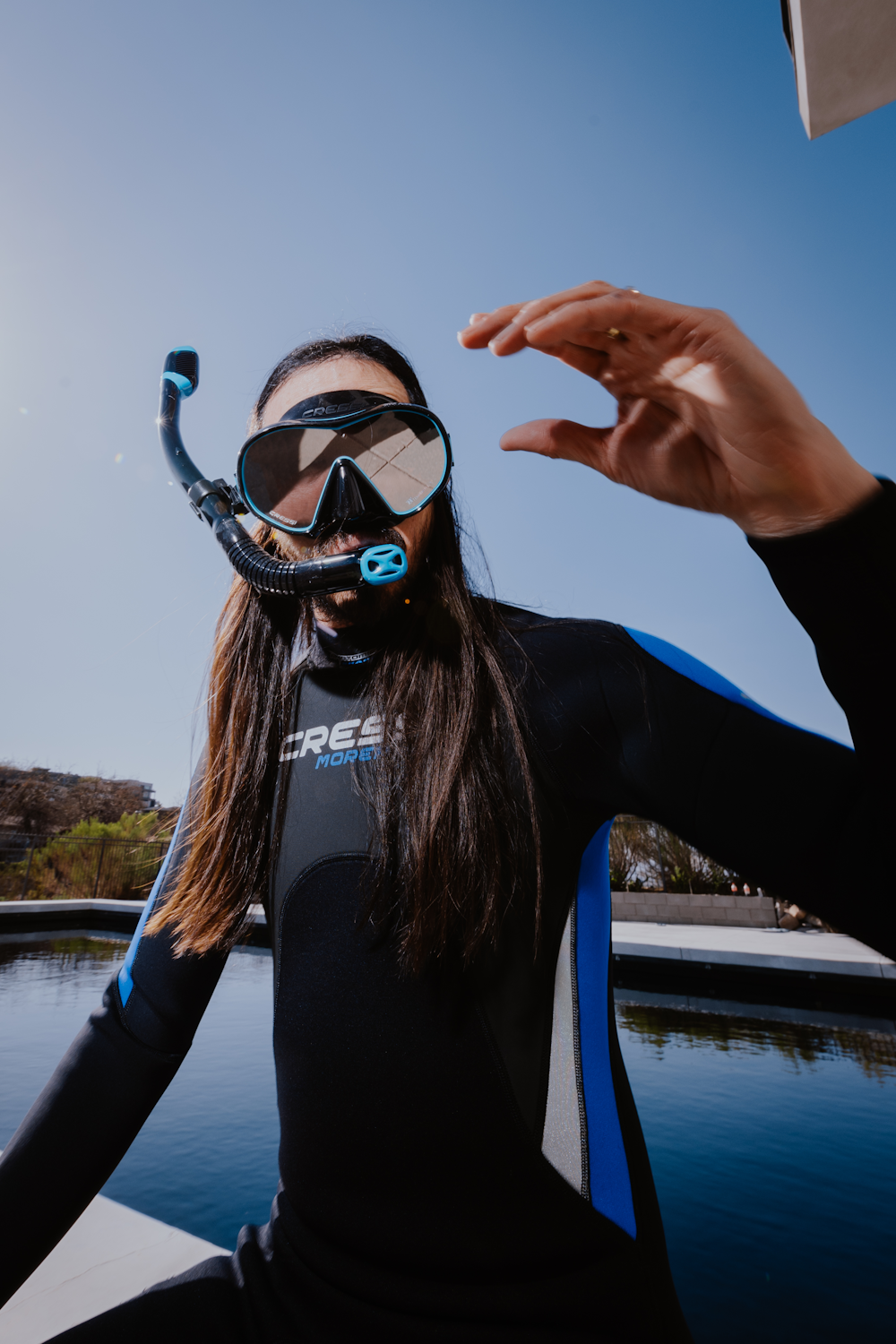 Cressi x  Steve Aoki HiroQuest snorkkelisetti, Limited Edition Black/Turquise