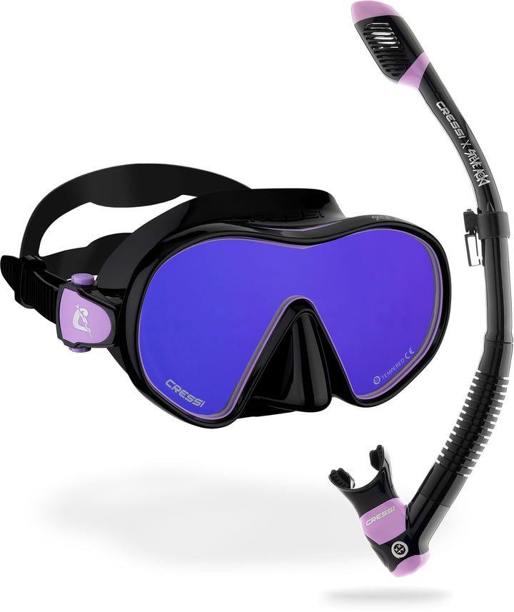Cressi x  Steve Aoki HiroQuest snorkkelisetti, Limited Edition Black/Lila