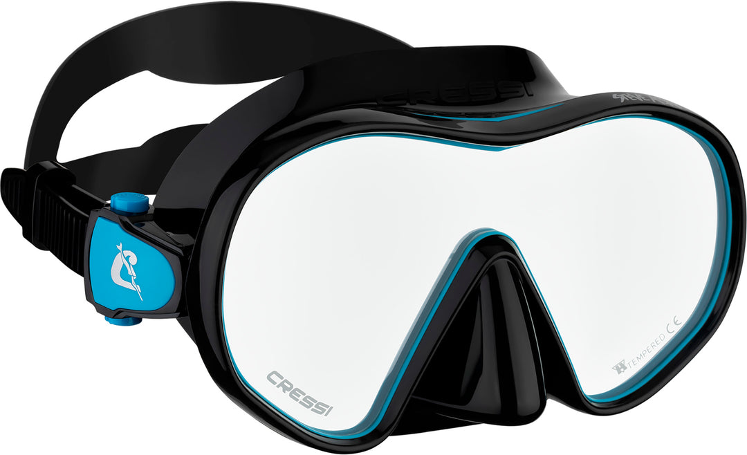 Cressi x  Steve Aoki HiroQuest snorkkelisetti, Limited Edition Black/Turquise