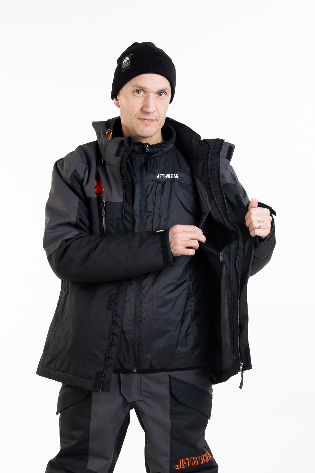 Adapt Jacket - Black/Iron/Orange, 3-in-1 yhdistelmätakki