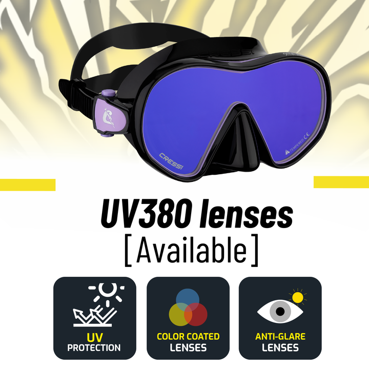 Cressi x  Steve Aoki HiroQuest snorkkelisetti, Limited Edition Black/Lila