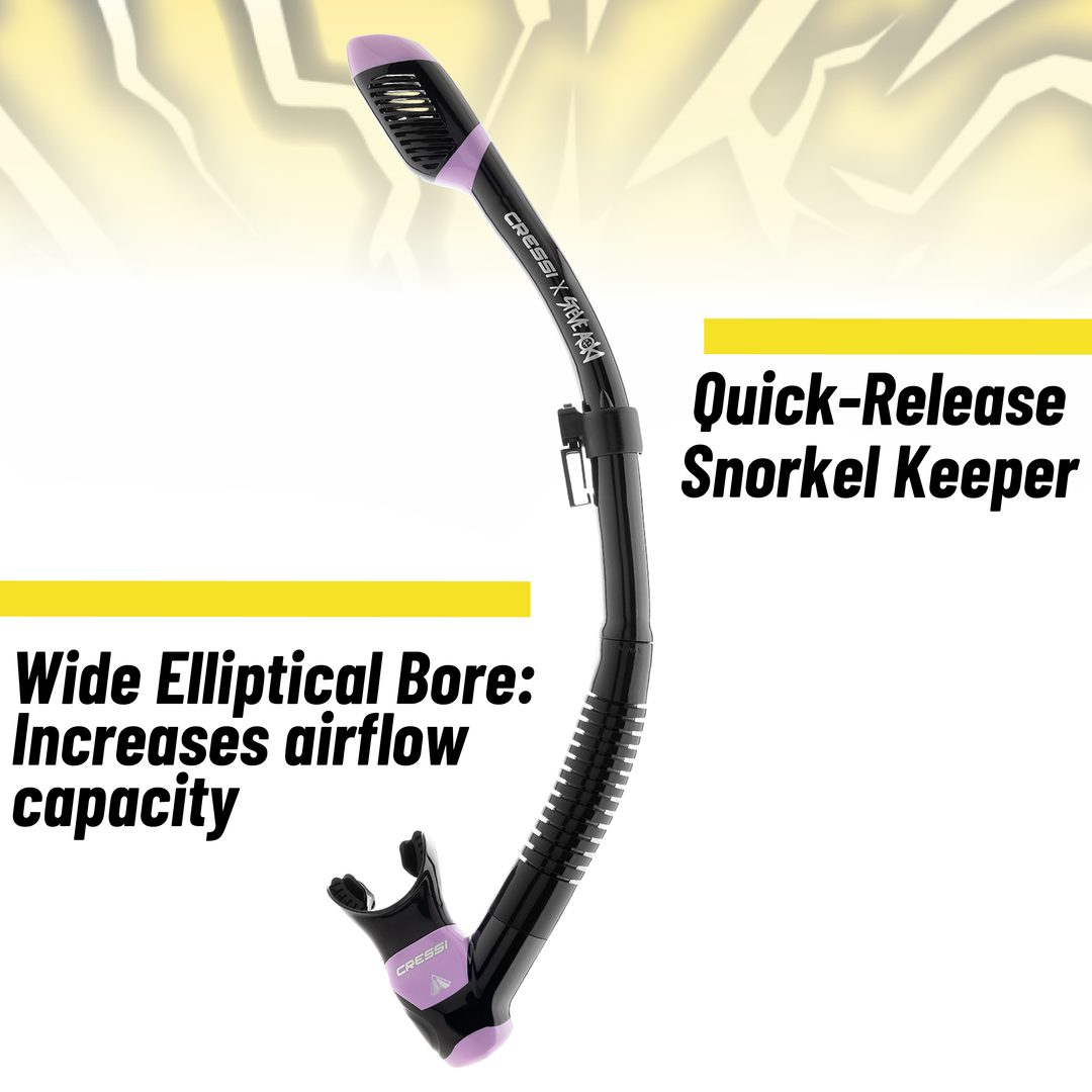 Cressi x  Steve Aoki HiroQuest snorkkelisetti, Limited Edition Black/Lila