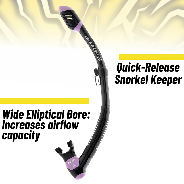 Cressi x  Steve Aoki HiroQuest snorkkelisetti, Limited Edition Black/Lila