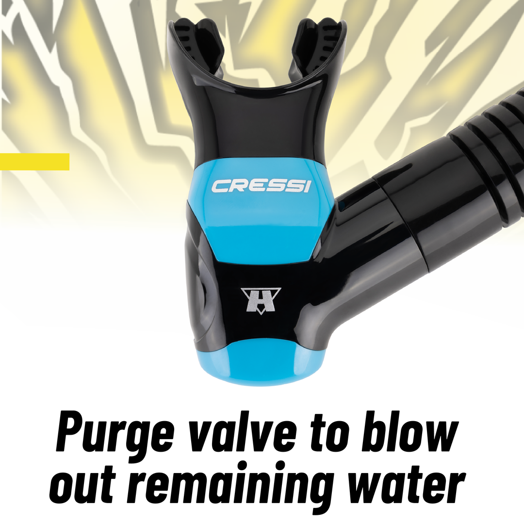 Cressi x  Steve Aoki HiroQuest snorkkelisetti, Limited Edition Black/Turquise