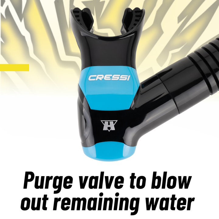 Cressi x  Steve Aoki HiroQuest snorkkelisetti, Limited Edition Black/Turquise