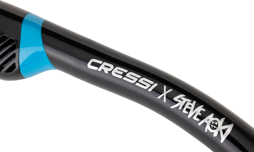 Cressi x  Steve Aoki HiroQuest snorkkelisetti, Limited Edition Black/Turquise